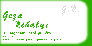 geza mihalyi business card