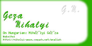 geza mihalyi business card